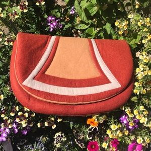 Vintage big felt clutch / purse